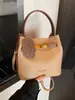 El Bolso Cubo de Moda de Este Año 2025 Bolso de Mano Nuevo de Invierno con Patrón de Lichi, Bolso Cruzado Vintage Madre e Hija para Mujer