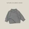 Suéter con Cuello Speckled para Bebé Niña Estilo Primavera y Otoño para Niños Suéter de Punto Holgado Jersey de Punto Ropa Interior Femenina Suéter de Lana