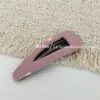 Pinza de tela rosa con forma de corazón estilo coreano, Pasador geométrico simple para mujer, Pinza lateral versátil para flequillo y cabello suelto