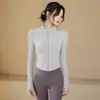 Ropa de Secado Rápido, Ropa de Fitness, Traje Deportivo para Correr, Chaqueta de Manga Larga, Ropa para Pilates, Entrenamiento, Yoga, Tops de Secado Rápido para Mujer