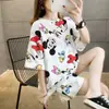 Pijama Feminino Verão Manga Curta Bonito Desenho Animado Fino Solto Tamanho Grande Verão Menina Verão Pato Terno Casa
