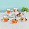 Envío Transfronterizo de Juego de 12 Piezas de Tazas de Café Concentrado con Seis Tazas y Seis Platillos para el Té de la Tarde en Casa y la Oficina, Tazas de Porcelana Hueso para Regalo