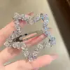 Presilha de Cabelo Estrela com Strass Doce, Versátil e Simples, Presilha de Franja Cor Sólida, Grampo Moderno para o Dia a Dia, Acessório de Cabelo Feminino