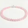 Collares de Cristal Rosa con Cuentas Más Vendidos en Europa y América, Collares Apilables de Piedra Natural para Mujer Que No Se Desvanecen, Fabricante de Joyería Transfronteriza