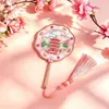 Espejo de Mano Metálico con Borlas de la Torre del Grulla Amarilla de Wuhan, Espejo de Maquillaje Clásico, Espejo Pequeño de Regalo de Graduación Cultural y Creativo