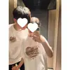 Camisetas de Verano de Manga Corta a Juego para Pareja, Hechas de Algodón Puro Peinado, con un Diseño Elegante, Nuevo Estilo de Moda