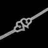 Tobillera de playa de amor con diamantes completos de personalidad de moda europea y americana, chapada en oro, con forma de corazón, lujo ligero, con incrustaciones de diamantes de imitación, gota de agua, joyería para el pie