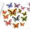 Adesivo de Parede Borboleta Dourada Folheada 3D Estéreo Borboleta de Quatro Camadas Casamento Feriado Borboleta Artificial Adesivo Decorativo Estilo Abertura de Janela