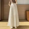 Ropa para Mujer: Pantalones Anchos de Lino Seda Hielo para Mujer, Cintura Semi-Elástica de Verano, Plisados, Caída Suelta, Casual de Algodón y Lino, Pantalones Falda Yamamoto