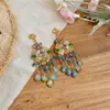 Pendientes de Botón de Gota de Agua Estilo Étnico Moda Lujo Ligero Gama Alta Simples Exquisitos Pendientes Retro Versátil Joyería para Orejas de Temperamento