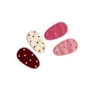 Pinza para el pelo ovalada rosa con lunares lindos para niñas, Pinza para flequillo lateral para la frente, Pasador para niñas pequeñas, Venta al por mayor desde el fabricante