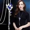 Accesorios de collar colgante para ropa ajustables que no se decoloran para mujer Corea del Sur otoño e invierno cadena clásica para suéter joyería larga de aleación