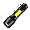 Linterna pequeña multifuncional de carga USB transfronteriza luz fuerte carga largo alcance exterior hogar portátil LED Mini