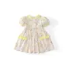 Fábrica de roupas infantis outono novo produto vestido floral de verão estiloso novo manga bufante vestido princesa MDD 2026 para meninas