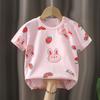 Camiseta de manga corta de verano para niños, de algodón, de media manga, para bebés, para niños y niñas, abrigo individual, ropa para niños al por mayor