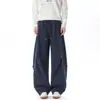 Estilo americano, corte holgado, moda urbana, colección otoño 2026: Pantalones deportivos casuales de pierna ancha, pantalones largos para hombre, nuevo diseño moderno
