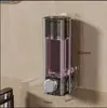 Dispensador de jabón con ventosa sin perforaciones, caja para gel de ducha, botella para gel de ducha, montado en la pared, botella para jabón de manos con pulsador, botella para champú