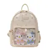 Mochila Grande Capacidade Menina Gatinho 2026 Nova Desenho Animado Moda Embossada Mochila de Viagem Hello Kitty Bolsa Ita