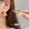 Pendientes de Copo de Nieve Dorado para Árbol de Navidad, Pendientes de Nicho Navideño, Pendientes de Moda de Alta Gama, Pendientes de Otoño e Invierno, Estilo de Otoño e Invierno