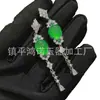 Brincos de Calcedônia Verde Incrustada, Calcedônia Verde Natural Tipo Gelo, Pino de Prata 925, Brincos de Pedra Ágata Cor de Jade
