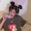 Óculos de Sol Doces e Descolados para Garotas Quentes Femininos 2023 Novo Popular na Internet Ins Moda Fotos de Rua Óculos de Sol com Lente Côncava Mostrando Rosto Pequeno