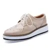 Zapatos Brogue Transfronterizos para Mujer, Zapatos de Plataforma, Nuevos Zapatos Gruesos de Suela Gruesa para Mujer, Zapatos Casuales con Cordones de Estilo Británico para Otoño 366