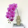 Película de Goma Blanda de 9 Cabezas de Orquídea Mariposa de Alta Calidad, Paisajismo Realista para Bodas, Decoración de Mesa de Café para Sala de Estar, Decoración de Flores Artificiales