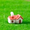 Micro-Paisaje Creativo Dibujos Animados Chimenea de Teja Roja Casa Pequeña Jardinería Paisajismo Decoración DIY Accesorios Adornos Miniatura