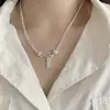 Collar Cuadrado con Letra Geométrica Estilo Coreano para Mujer, Moderno y Versátil, Cadena de Clavícula de Gama Alta, Tendencia en Collares de Diseño Nicho