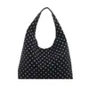 Bolsa tote estilosa e de grande capacidade para mulheres, novo design de tecido de bolinhas, versátil e adequada para o dia a dia, bolsa de ombro