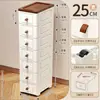 Estantería de Almacenamiento de Ancho 20/25/30 Transfronteriza Gabinete de Almacenamiento para Baño de Pie Refrigerador Cocina Gabinete de Almacenamiento para el Hogar