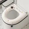 Funda de asiento de inodoro de conejo de dibujos animados, engrosada para invierno, con cremallera, cálida, universal, lavable y con asa, disponible para venta al por mayor y dropshipping