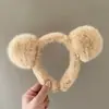 Tiara de Pelúcia com Orelhas de Urso Fofa para Mulheres, Tiara para Lavar o Rosto e Pressionar o Cabelo, Grampo Popular, Acessórios de Cabelo para Franja, Coque de Cabelo, Acessório de Cabeça Feminino