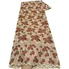 Tela de Poliéster-Algodón Floral Bordada Africana Simple, Accesorios de Encaje para Vestidos de Banquete y Vestidos de Gala