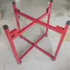 Rojo Chino Cuero de Vaca Tambor Rendimiento Soporte para Tambor Plegable Rueda Universal Soporte para Tambor Vertical Hierro Tambor Soporte Gong Tambor Tambor de Guerra Tambor Dragón Soporte para Tambor