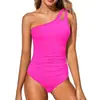 2027 Moda Verão Europeia e Americana Cruzada Novo Estilo Body de Uma Alça Justo Roupa de Banho Sexy Costas Abertas Roupa de Banho Amazon para Mulheres