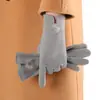 Guantes de Felpa al por Mayor para Mujer en Otoño e Invierno Terciopelo Alemán Estilo Coreano Guantes para Ciclismo Sin Dedos Pantalla Táctil Más Terciopelo Espesado Guantes Cálidos