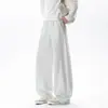Pantalones Deportivos Holgados de Patchwork Pesado para Hombre Otoño Ajuste Holgado Color Sólido Marca de Moda Versátiles Casuales Pantalones Largos