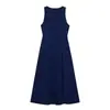 Vestido Casual sin Mangas de Color Sólido Adelgazante con Botones Decorados, Nuevo de Moda Verano 2026 Estilo Europeo y Americano para Mujer