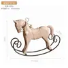 Adornos colgantes de caballo de madera y hierro forjado, estilo nórdico, creativos, vintage, envejecidos, adecuados para habitaciones modelo, estudios y estanterías