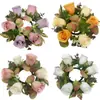 Guirlanda de Castiçal Rosa de Outono Transfronteiriça Decoração Romântica de Mesa Ornamentos de Velas para Jantar na Véspera de Natal Guirlanda