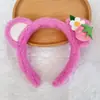 Diadema de felpa antideslizante para mujer, diadema para el pelo, accesorios para el pelo, máscara facial de dibujos animados linda nueva