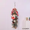 Guirlanda Decorativa de Natal Rattan Pendurado na Porta Decoração de Árvore de Natal Floco de Neve Janela Parede Pendurado Cena Arranjo de Atmosfera