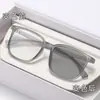 Gafas de Sol que Cambian de Color para Miopía, Moda Retro Trendy Madera Anti-Luz Azul, Efecto Adelgazante para Rostros de Hombre, Montura Grande Anti-Luz Azul para Mujer