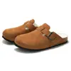 RUIZUSTOCK Chinelos de Cortiça Baotou de Inverno para Homens Sapatos de Algodão para Mulheres Sandálias e Chinelos Quentes Revestimento de Lã Revestimento Externo Fosco
