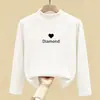 Camada de base estilosa com forro de fleece para meninas, coleção outono/inverno 2026, nova blusa infantil de manga longa, camiseta de bebê
