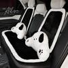 Cojín para asiento de coche famoso en internet felpa cálida anticongelante cojín para asiento de coche sentido avanzado funda de asiento sencilla en blanco y negro