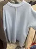 Colección nueva otoño/invierno 2026 transfronteriza: Cárdigan de punto casual para mujer, de color liso, corte holgado, con cuello alto y cremallera