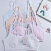 Top de tirantes de color liso con estampado de gato de dibujos animados, cómodo, de algodón elástico, chaleco pequeño para estudiantes adolescentes