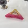 Nueva pinza para el cabello de carey transparente de Europa y Estados Unidos con textura degradada, triángulo en la parte posterior de la cabeza, sensación de agarre, temperamento, pinza de tiburón